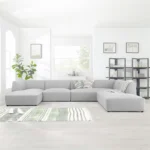 4 Seater U-Shape Velvet Sofa white