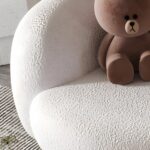 round boucle sofa set