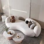 luxs home round boucle sofa set