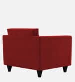 modern 1 seater fabric sofa in blood maroon colour
