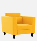 luxs home 1 seater sofa in bold yellow – sleek design, ultimate comfort