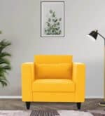 luxs home 1 seater sofa in bold yellow – sleek design, ultimate comfort