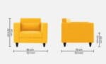 luxs home 1 seater sofa in bold yellow – sleek design, ultimate comfort