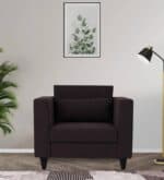 luxs home 1 seater sofa in cara brown – sleek design, ultimate comfort
