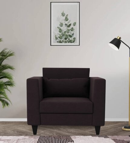 luxs home 1 seater sofa in cara brown – sleek design, ultimate comfort