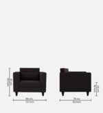 luxs home 1 seater sofa in cara brown – sleek design, ultimate comfort
