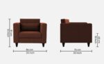 luxs home 1 seater sofa in coffee brown colour – sleek design, ultimate comfort