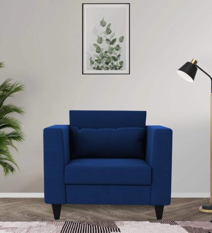 1 seater sofa in royal blue colour – sleek design, ultimate comfort