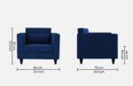 1 seater sofa in royal blue colour – sleek design, ultimate comfort
