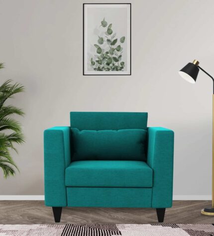 1 seater sofa in sea green colour – sleek design, ultimate comfort