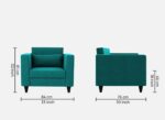 1 seater sofa in sea green colour – sleek design, ultimate comfort