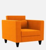 1 seater sofa in vivid orange colour – sleek design, ultimate comfort