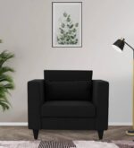 1 seater sofa in zed black colour – sleek design, ultimate comfort