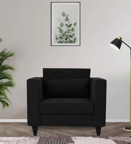 1 seater sofa in zed black colour – sleek design, ultimate comfort