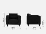 1 seater sofa in zed black colour – sleek design, ultimate comfort