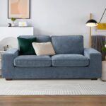 2 seater comfort sofa elegant living room couch blue main