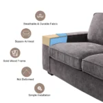 2 seater comfort sofa | elegant living room couch dark gray benefits