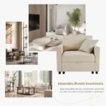 luxs home 2 seater modular loveseat with under seat storage modern design beige easy integration