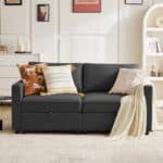 luxs home 2 seater modular loveseat with under seat storage modern design dark gray main2