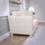 luxs home 2 seater upholstered loveseat modern design off white left angle