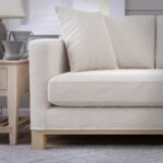 luxs home 2 seater upholstered loveseat modern design off white left side