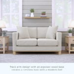 luxs home 2 seater upholstered loveseat modern design off white main modren style