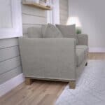 luxs home 2 seater upholstered loveseat modern design stone gray left side