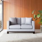 luxs home 2 seater upholstered loveseat modern design stone gray main