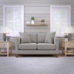 luxs home 2 seater upholstered loveseat modern design stone gray main1