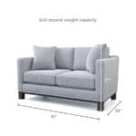 luxs home 2 seater upholstered loveseat modern design stone gray size
