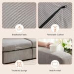 luxs home 6 seater u shaped modular sofa convertible bed sectional beige features