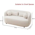 luxs home 68 upholstered loveseat modern curved design beige size