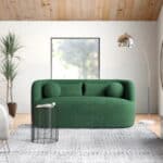 luxs home 68 upholstered loveseat modern curved design green main