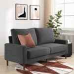 modern 2 seater upholstered sofa velvet & fabric options dark grey main3
