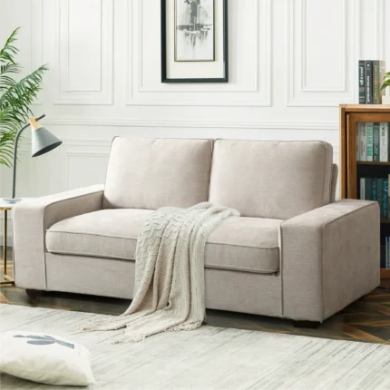 Modern Loveseat Sofa Beige