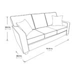 modern plush 3 seater upholstered sofa size