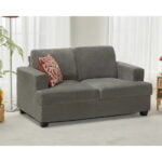 modern plush loveseat elegant 2 seater sofa gray main