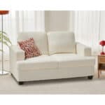 modern plush loveseat elegant 2 seater sofa lvory size