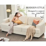 modern plush loveseat | elegant 2 seater sofa in 4 luxurious colors