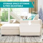 modern versatile sectional sofa convertible u l shaped 6 seater with storage beige free adjustable