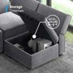 modern versatile sectional sofa convertible u l shaped 6 seater with storage dark gray storage