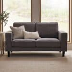 premium 2 seater sofa sleek modern design gray main