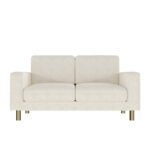 premium 2 seater sofa sleek modern design ivory front view