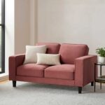 premium 2 seater sofa sleek modern design pink main