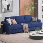 premium 3 seater fabric sofa versatile chic couch for modern living blue main