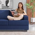 premium 3 seater fabric sofa versatile chic couch for modern living blue style