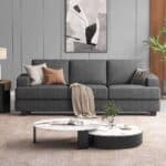 premium 3 seater fabric sofa versatile chic couch for modern living gray front view