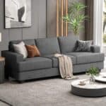 premium 3 seater fabric sofa versatile chic couch for modern living gray main