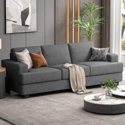 premium 3 seater fabric sofa versatile chic couch for modern living gray main