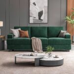 premium 3 seater fabric sofa versatile chic couch for modern living green front view